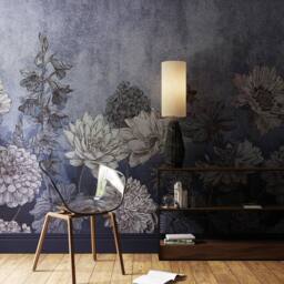 Superfresco Easy Muted Floral Navy Print To Order 3m x 2.8m Mural - thumbnail 1