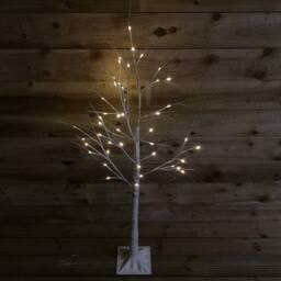 Samuel Alexander 1.2m (4ft) Indoor Outdoor Christmas Lit Birch Tree with 48 Warm White LEDs - thumbnail 2