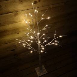 Samuel Alexander 1.2m (4ft) Indoor Outdoor Christmas Lit Birch Tree with 48 Warm White LEDs - thumbnail 5