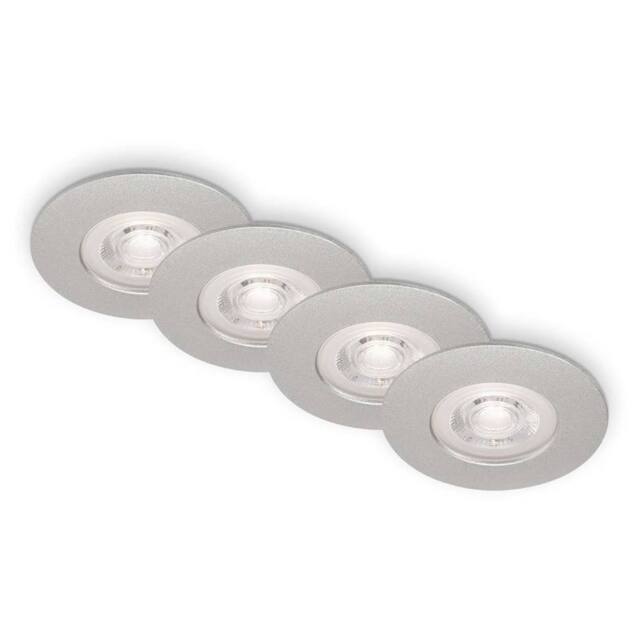BRILONER 4 Pack Chrome Matt Dimmable 4x4.9W LED Recessed Light in Silver - image 1