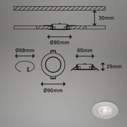 BRILONER 4 Pack Chrome Matt Dimmable 4x4.9W LED Recessed Light in Silver - thumbnail 5