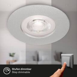 BRILONER 4 Pack Chrome Matt Dimmable 4x4.9W LED Recessed Light in Silver - thumbnail 4