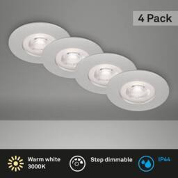 BRILONER 4 Pack Chrome Matt Dimmable 4x4.9W LED Recessed Light in Silver - thumbnail 2