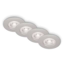 BRILONER 4 Pack Chrome Matt Dimmable 4x4.9W LED Recessed Light in Silver - thumbnail 1