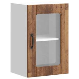 Berkfield Home Kitchen Wall Cabinet with Glass Door Lucca Old Wood in Brown - thumbnail 1