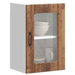 Berkfield Home Kitchen Wall Cabinet with Glass Door Lucca Old Wood in Brown - thumbnail 2