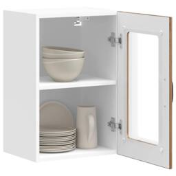 Berkfield Home Kitchen Wall Cabinet with Glass Door Lucca Old Wood in Brown - thumbnail 5
