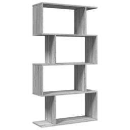 Berkfield Home Room Divider Bookcase 4-Tier Grey Sonoma 70x24x129 cm Engineered Wood - Size: 70 x 24 x 129 cm - thumbnail 3