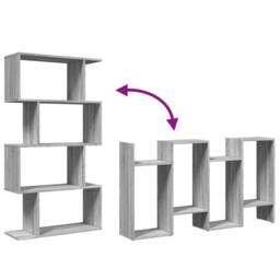 Berkfield Home Room Divider Bookcase 4-Tier Grey Sonoma 70x24x129 cm Engineered Wood - Size: 70 x 24 x 129 cm - thumbnail 8