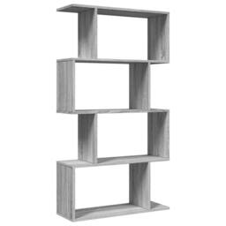 Berkfield Home Room Divider Bookcase 4-Tier Grey Sonoma 70x24x129 cm Engineered Wood - Size: 70 x 24 x 129 cm - thumbnail 7