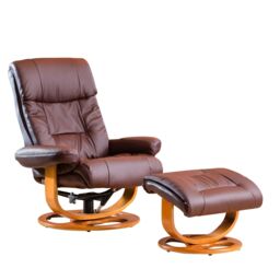 Artemis Home Barriston Swivel Recliner & Footstool in Burgundy - thumbnail 2