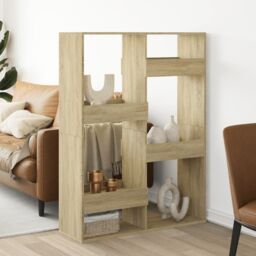 Berkfield Home Room Divider Sonoma Oak 100x33x135 cm Engineered Wood in Brown - Size: 100 x 33 x 135 cm - thumbnail 3