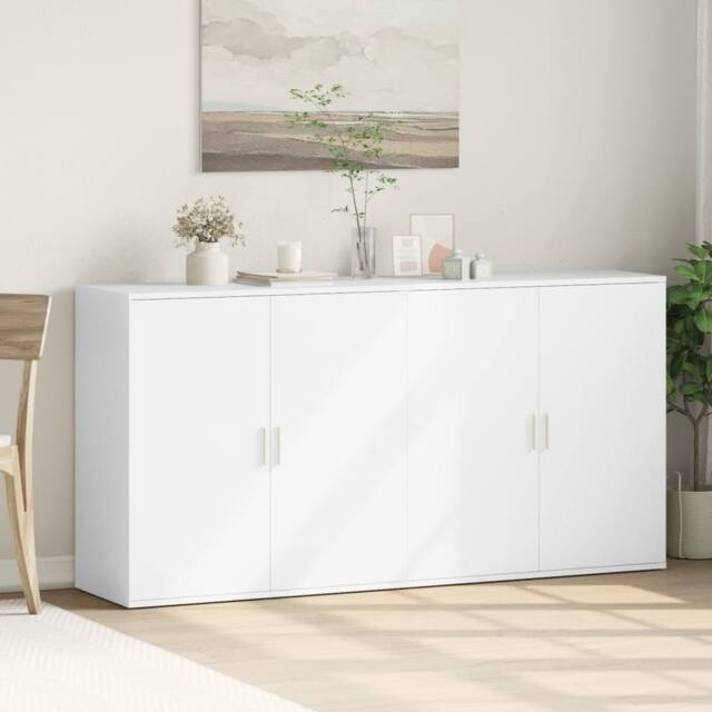 Berkfield Home Sideboards 2 pcs White 79x38x80 cm Engineered Wood - Size: 79 x 38 x 80 cm - image 1