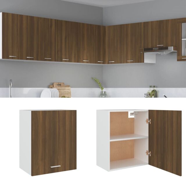 Berkfield Home Hanging Cabinet Brown Oak 50x31x60 cm Engineered Wood - Size: 50 x 31 x 60 cm - image 1