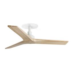 Netlighting Klim Recessed Small Ceiling Fan Matt White Pine Blades - thumbnail 1