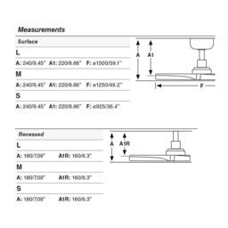 Netlighting Klim Recessed Small Ceiling Fan Matt White Pine Blades - thumbnail 2