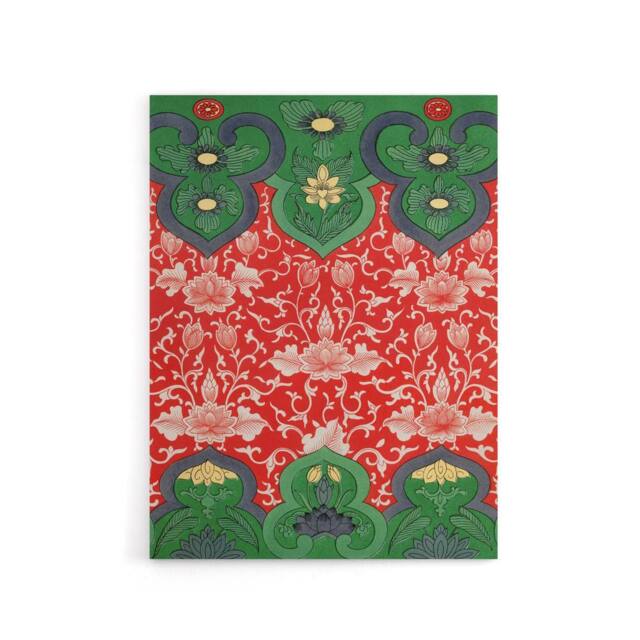"Artery8 Owen Jones Arabesque Floral Red Green Pattern Canvas Wall Art Print - Size: W12"" x H16""" - image 1