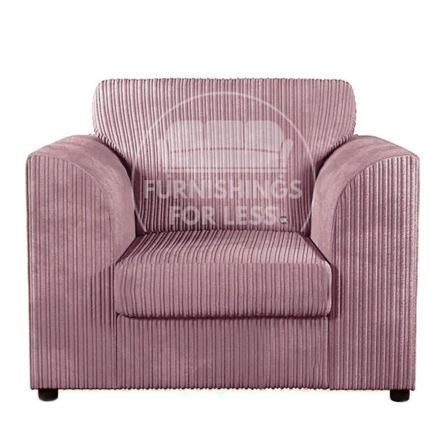 Furnishings For Less UK Luxor Jumbo Cord Fabric Armchair in Pink - image 1
