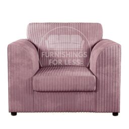 Furnishings For Less UK Luxor Jumbo Cord Fabric Armchair in Pink - thumbnail 1