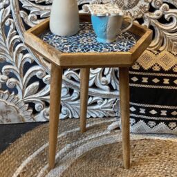 Hartsmede Handmade Hexagonal Side Table Marrakesh in Blue - thumbnail 2