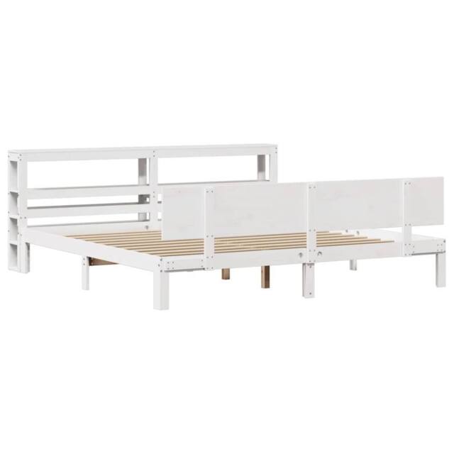 Berkfield Home Beautiful Bed Frame with Headboard without Mattress White 180x200 - Size: Super King - image 1