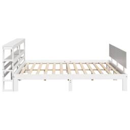 Berkfield Home Beautiful Bed Frame with Headboard without Mattress White 180x200 - Size: Super King - thumbnail 5