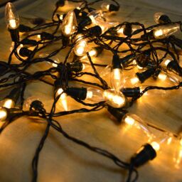 Samuel Alexander 11.9m 120 LED Multi-Action Christmas String Lights C6 Bulbs in Warm White in Beige - thumbnail 4