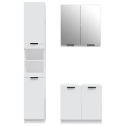 Berkfield Home 3 Piece Bathroom Cabinet Set White Engineered Wood - thumbnail 5