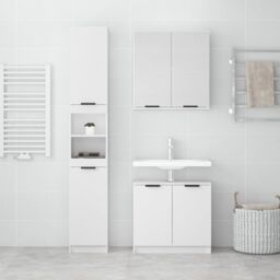 Berkfield Home 3 Piece Bathroom Cabinet Set White Engineered Wood - thumbnail 3
