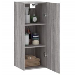 Berkfield Home Wall Mounted Cabinet Grey Sonoma 34.5x34x90 cm - thumbnail 5