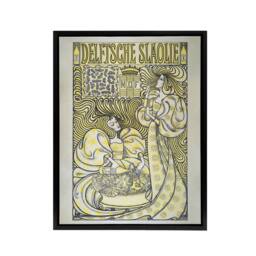 "Artery8 Delft Salad Oil Vintage Advert Framed Canvas Wall Art Print Jan Toorop in Yellow - Size: W12"" x H16""" - thumbnail 1