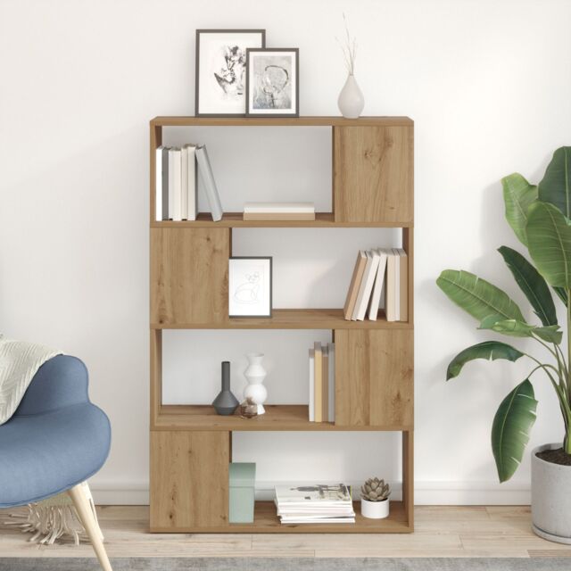 Berkfield Home Bookcase Artisan oak Engineered wood 80 x 24 x 124 cm Storage in Brown - image 1