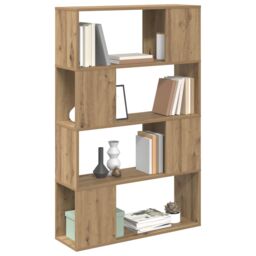 Berkfield Home Bookcase Artisan oak Engineered wood 80 x 24 x 124 cm Storage in Brown - thumbnail 3