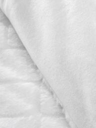 Catherine Lansfield 'Cosy Diamond' Soft & Warm Faux Fur Fleece Duvet Cover Set in White - Size: Super King - thumbnail 3