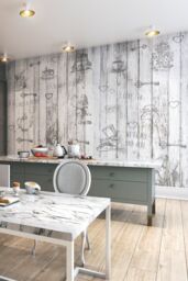 Origin Murals Vintage Wood Wall Mural in Grey - Size: W350 cm x H280 cm - thumbnail 1