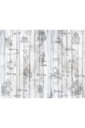 Origin Murals Vintage Wood Wall Mural in Grey - Size: W350 cm x H280 cm - thumbnail 2