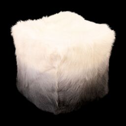 Native Natural Goatskin Ombre Pouf (Cover Only) in Charcoal - thumbnail 2