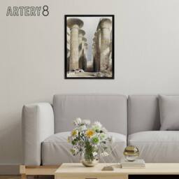 "Artery8 Great Hall at Karnak Temple D. Roberts Vintage Framed Canvas Wall Art - Size: W12"" x H16""" - thumbnail 3