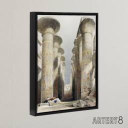 "Artery8 Great Hall at Karnak Temple D. Roberts Vintage Framed Canvas Wall Art - Size: W12"" x H16""" - thumbnail 2