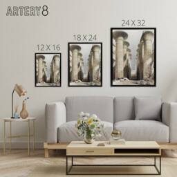 "Artery8 Great Hall at Karnak Temple D. Roberts Vintage Framed Canvas Wall Art - Size: W12"" x H16""" - thumbnail 4