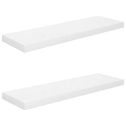 Berkfield Home Floating Wall Shelves 2 pcs High Gloss White 80x23.5x3.8 cm MDF