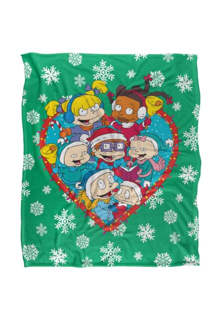 Nickelodeon Rugrats Group Christmas Silky Touch Super Soft Throw Blanket 152 X 127 cm in White - image 1