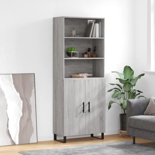 Berkfield Home Highboard Grey Sonoma 69.5x34x180 cm Engineered Wood - image 1