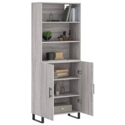 Berkfield Home Highboard Grey Sonoma 69.5x34x180 cm Engineered Wood - thumbnail 3