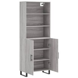 Berkfield Home Highboard Grey Sonoma 69.5x34x180 cm Engineered Wood - thumbnail 4