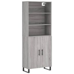 Berkfield Home Highboard Grey Sonoma 69.5x34x180 cm Engineered Wood - thumbnail 2