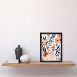 "Artery8 Sphynx Cat Lover Floral Watercolour Portrait Framed Wall Art - Size: W12"" x H16""" - thumbnail 4