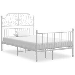 Berkfield Home Bed Frame White Metal 120x200 cm - Size: Small Double - thumbnail 2