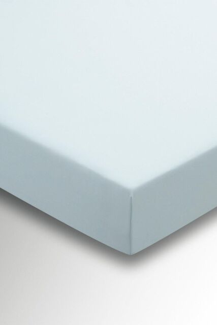 Helena Springfield 'Plain Dye' Polycotton Fitted Sheet in Duck Egg Blue - Size: Double Fitted - image 1