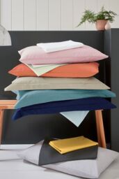 Helena Springfield 'Plain Dye' Polycotton Fitted Sheet in Duck Egg Blue - Size: Double Fitted - thumbnail 2
